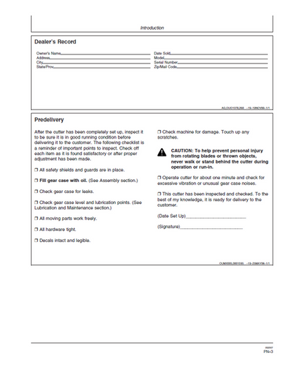 John Deere MX5, MX6 & MX7 Rotary Cutter Operator Manual PDF