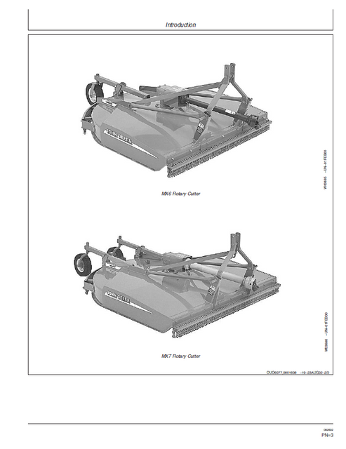 John Deere MX5, MX6 & MX7 Rotary Cutter Operator Manual PDF