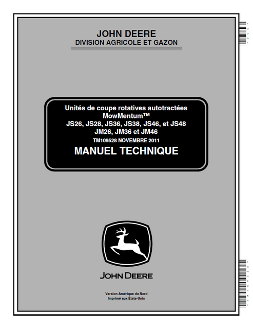 John Deere Momentum JS26-JS48 Mower Service Manual TM109528