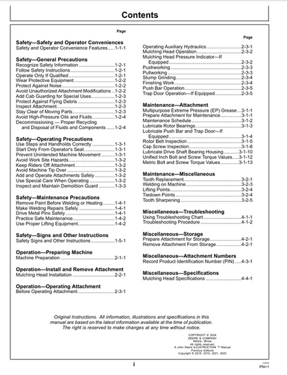 John Deere Mulching Head Manual OMT412343X19 PDF