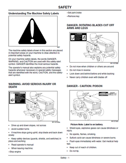 John Deere OMM145728 GX325 GX335 GX345 Tractor Operation Manual