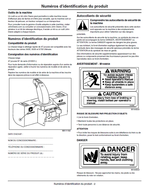 John Deere OMM147118 47-Inch Snowblower Operation & Maintenance Manual