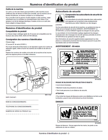 John Deere OMM147118 47-Inch Snowblower Operation & Maintenance Manual
