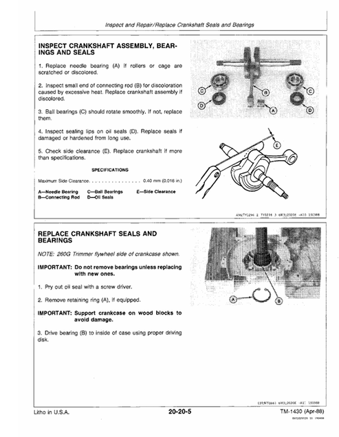John Deere Outdoor Power Equipment Technical Repair Manual TM1430