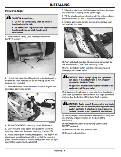 John Deere PA30 Planetary & NCA25 Chain Drive Auger Manual