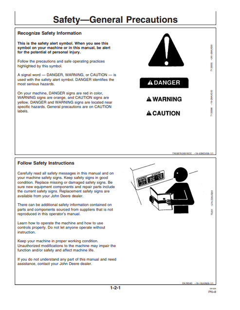 John Deere PA40 Planetary Auger Operation Manual PDF