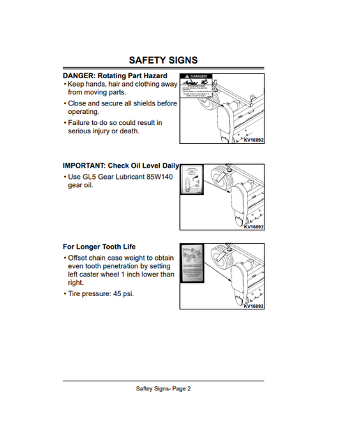 John Deere PR72 & PR96 Power Rake Skid Steer Manual