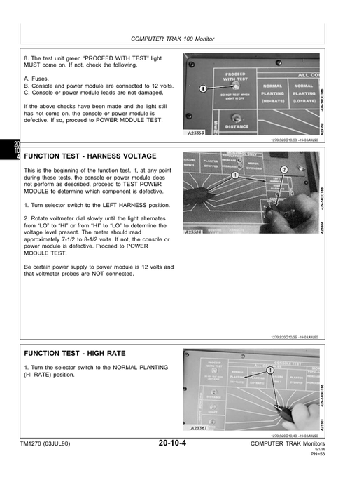 John Deere Planter Monitoring Technical Repair & Troubleshooting Manual