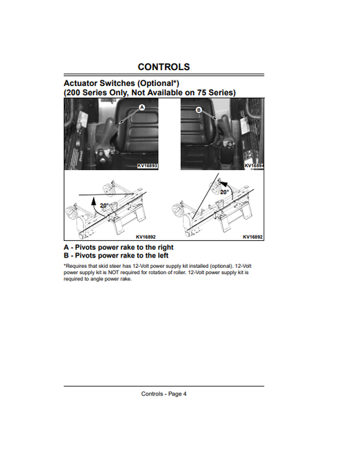 John Deere Power Rake PR72 PR96 Operating Manual OMKV16793