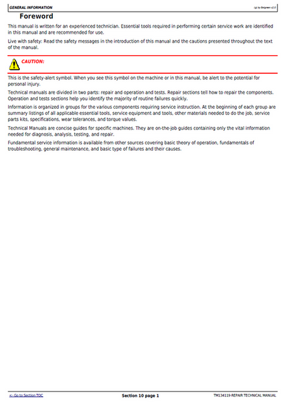 John Deere R160 R200 R240 R280 R310 Mower Service Repair Manual