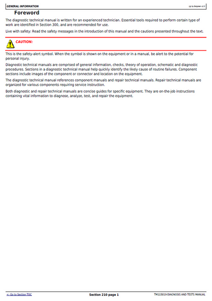 John Deere R4030-R4045 Sprayer Diagnostic & Test Service Manual PDF