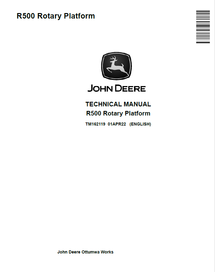 John Deere R500 Rotary Platform Technical Manual TM162119 PDF