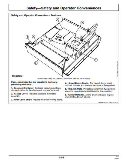 John Deere RE40 And RE50 Brush Cutter Operation & Maintenance Manual PDF