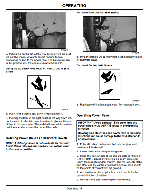 John Deere RT55 RT73 Rotary Tiller Equipment Operator Guide