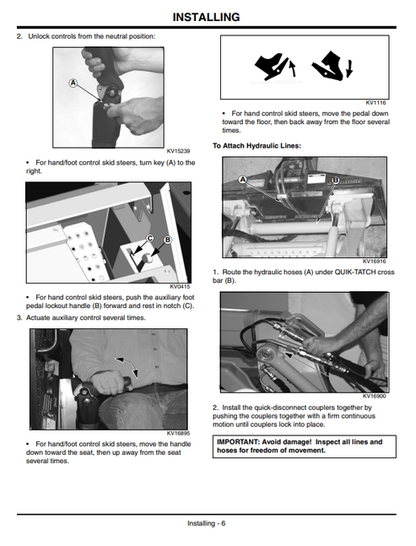 John Deere RT55 RT73 Rotary Tiller Operating Manual OMKV18675