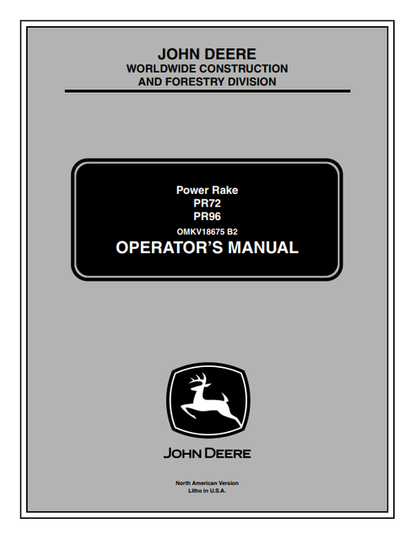 John Deere RT55 RT73 Rotary Tiller Operator Manual PDF OMKV18675