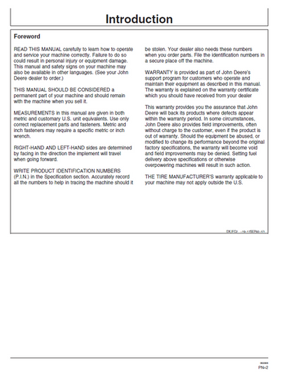 John Deere Rate Chart & Setting Operator Manual OMA84620 PDF