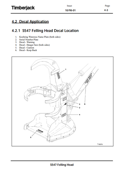 John Deere S547 STT Disc Saw Felling Head Operation & Maintenance Manual