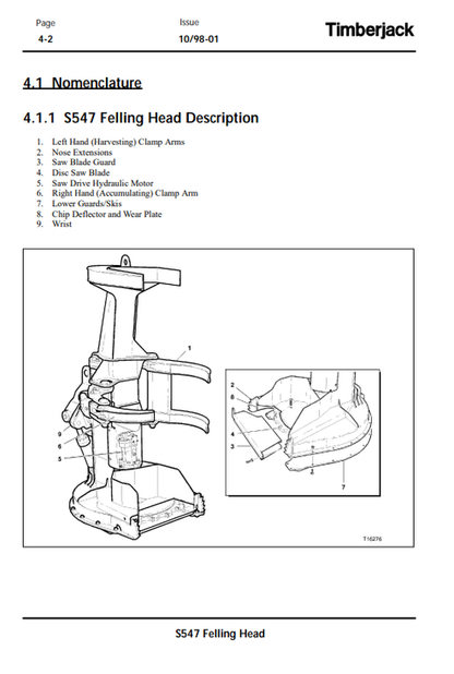 John Deere S547 STT Disc Saw Felling Head Operator Guide OMF289031