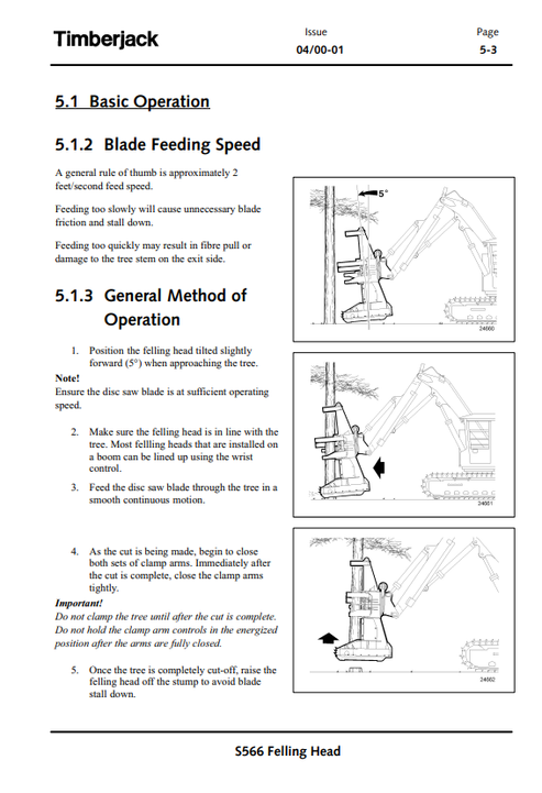 John Deere S566 STT Disc Saw Felling Head Operation & Maintenance Manual