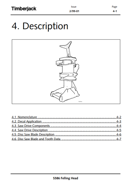 John Deere S586 STT Disc Saw Felling Head Operating Manual PDF