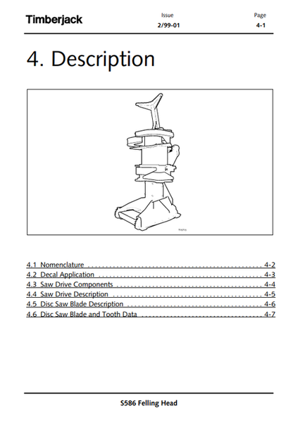 John Deere S586 STT Disc Saw Felling Head Operating Manual PDF
