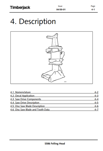 John Deere S586 STT Disc Saw Felling Head Operating Manual PDF