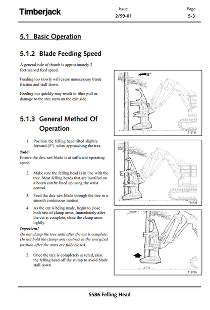 John Deere S586 STT Disc Saw Felling Head Operation & Maintenance Manual