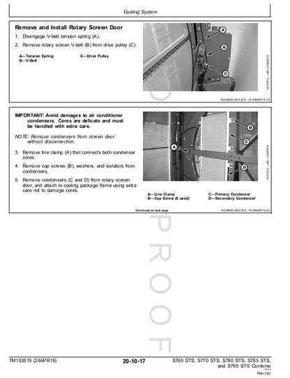 John Deere S760 S770 S780 S785 S790 STS Technical Manual TM153519