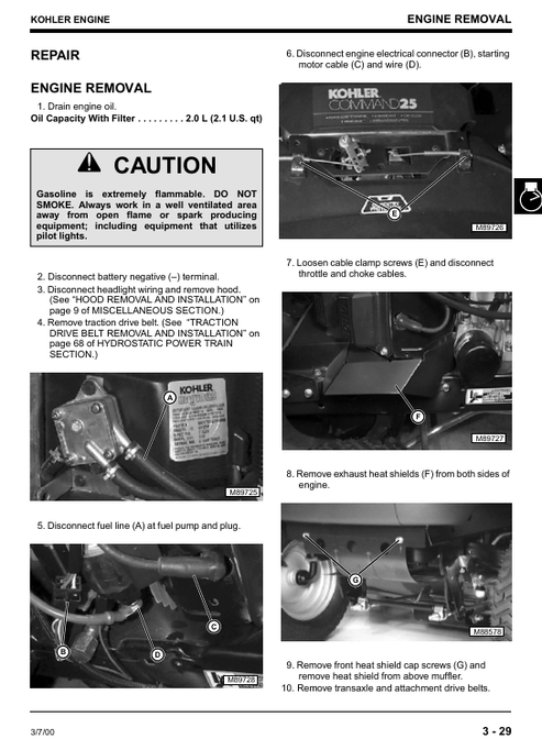 John Deere SABRE Garden Tractor Technical Service & Repair Manual