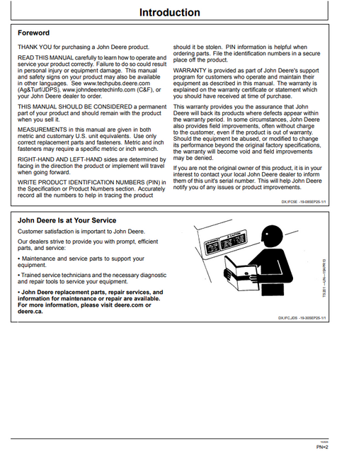 John Deere SB60 SB72 SB78 SB84 Snow Blower Operator Guide