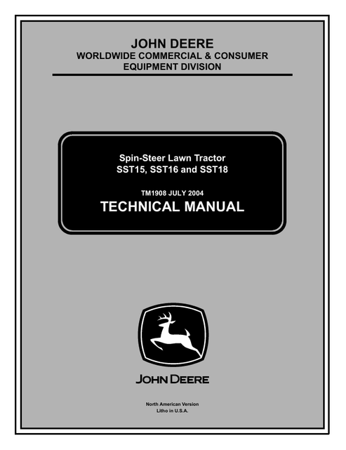 John Deere SST15 SST16 SST18 Spin-Steer Technical Manual TM1908