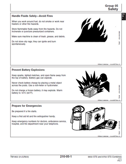 John Deere STS 9650 & 9750 Combine Diagnosis Repair Test Manual