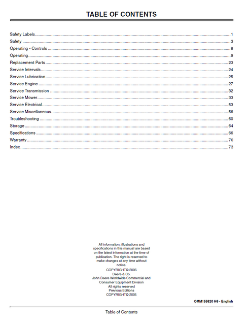 John Deere Select Series X300 Tractor Manual OMM155820 PDF