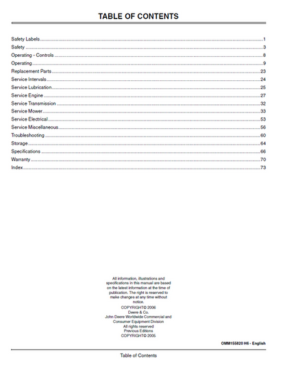 John Deere Select Series X300 Tractor Manual OMM155820 PDF