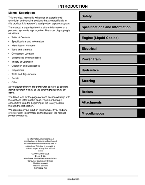 John Deere Select Series X700-X728 Tractor Technical Service Manual PDF