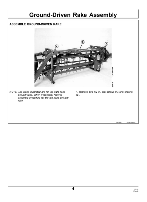 John Deere Side Delivery Rakes & Tandem Hitch Pre-Delivery Manual PDF