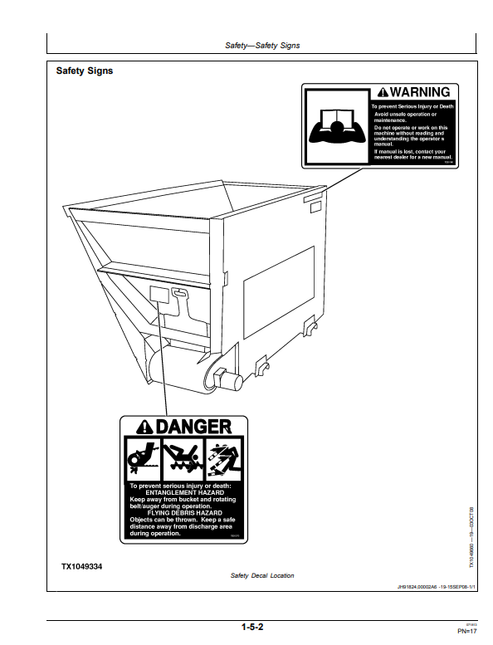 John Deere Side Discharge Bucket Operation & Maintenance Guide