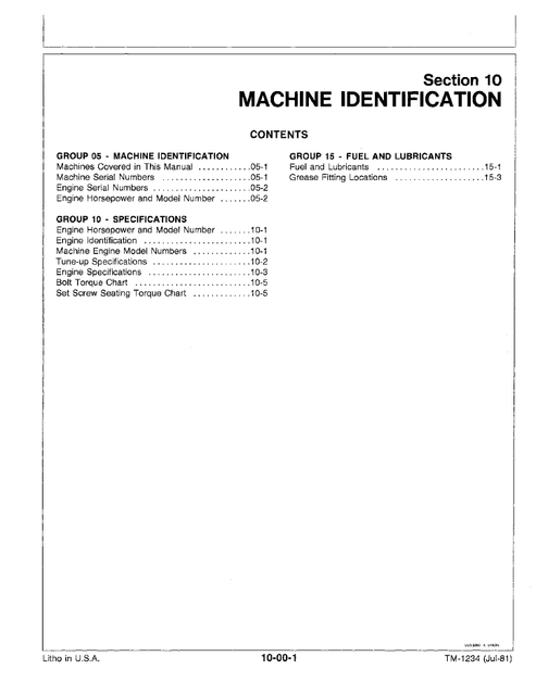John Deere Snowblower Workshop Technical & Maintenance Manual TM1234