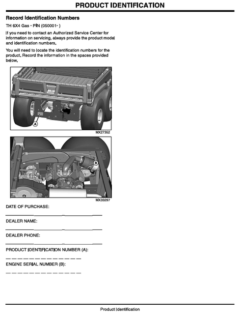 John Deere TH 6X4 Gator Utility Vehicle Operator Manual