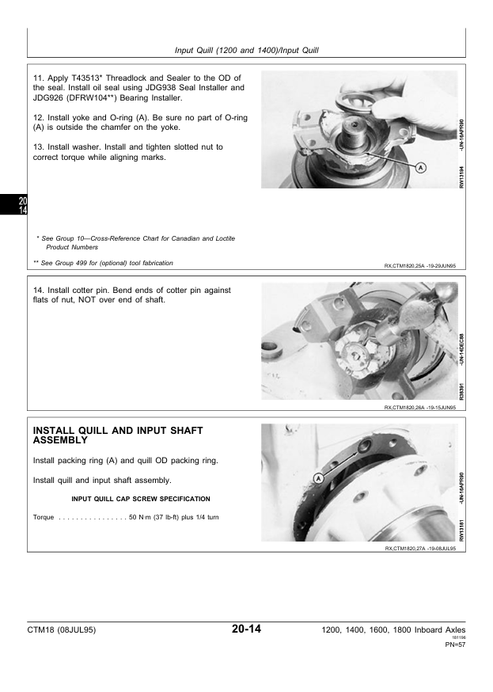 John Deere Teammate Planetary Axles Technical Service Manual CTM18