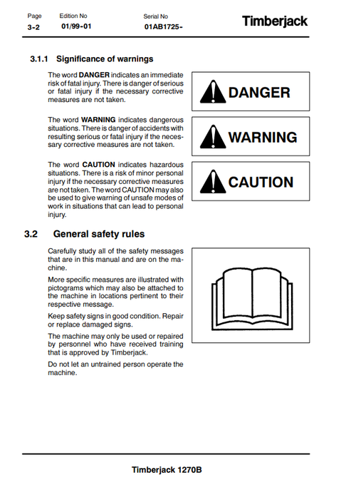 John Deere Timberjack 1270B Maintenance Manual F056423