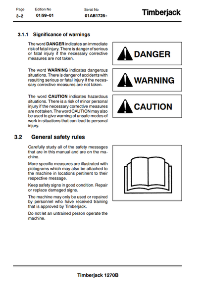 John Deere Timberjack 1270B Maintenance Manual F056423