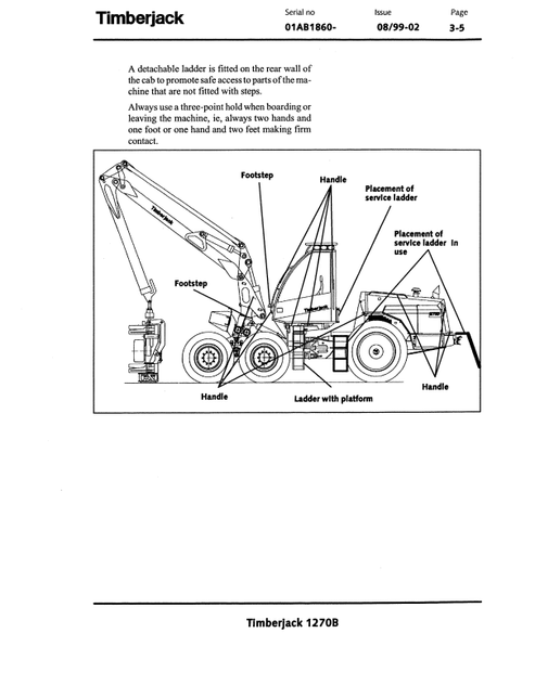 John Deere Timberjack 1270B Operator Manual F058403 PDF