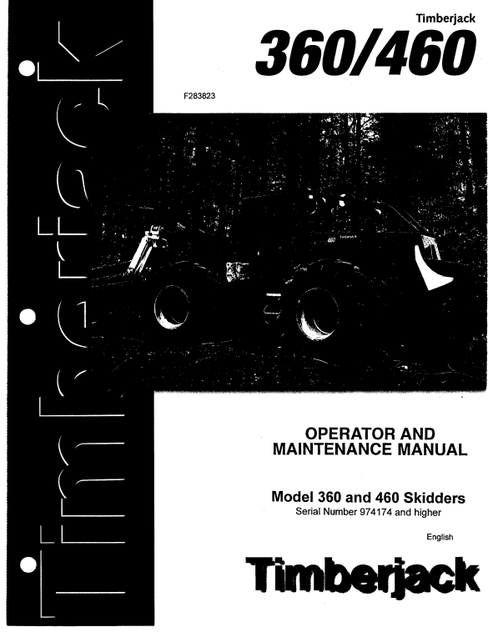 John Deere Timberjack 360/460 Skidder Manual F283823