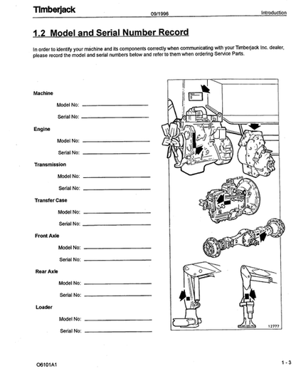 John Deere Timberjack 610 Forwarder Manual PDF F282852
