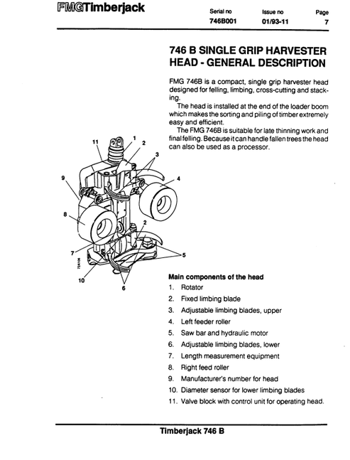 John Deere Timberjack 746B Harvester Head Manual F027724 PDF