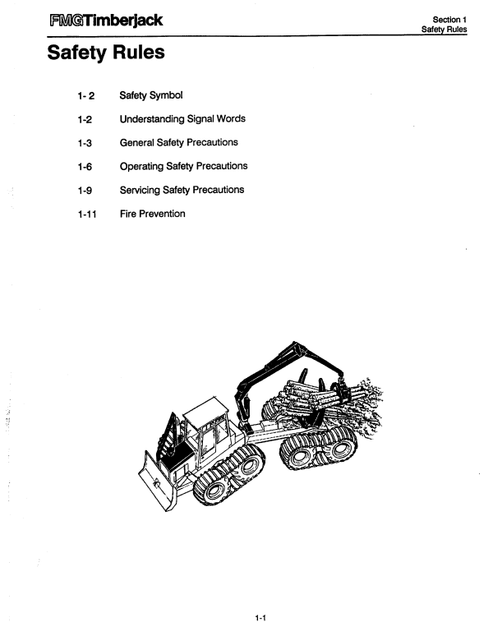 John Deere Timberjack FMG933C Forestry Clambunk Manual PDF