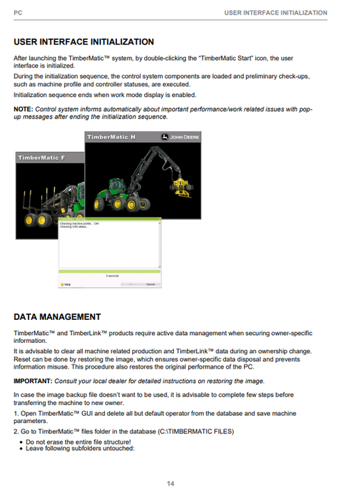 John Deere Timbermatic F-16 Instruction Manual PDF