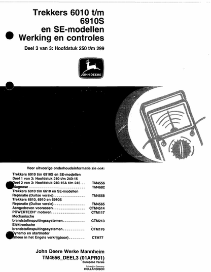 John Deere Trekker 6010 TM 6910S SE Technical Manual TM4556-3